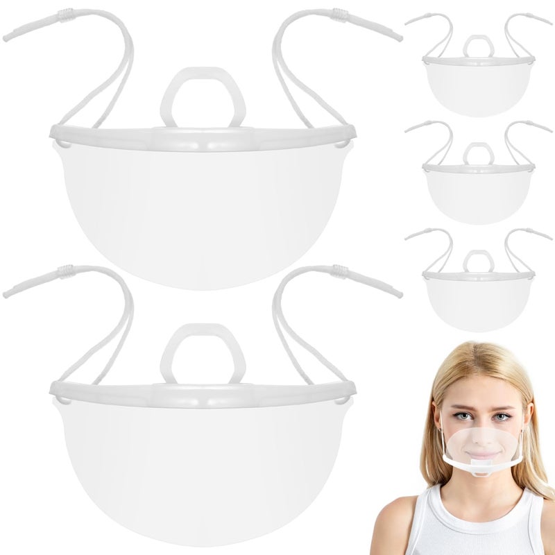 Veemoon Clear Plastic Chef Face Mask Shield 20Pcs Reusable Anti-Spit Mouth Cover with Chin Rest for Food Service Restaurants Catering Beauty Salons - Image 1